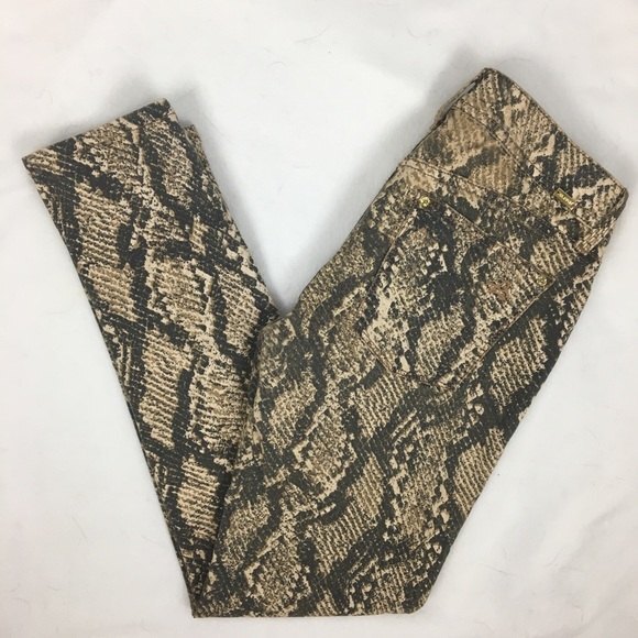 DL1961 Emma Brown Snake Python Animal Print Leggings Jeans 27 - Picture 2 of 7